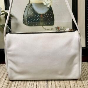 Vintage Leather Bone White Slim NYC crossbody